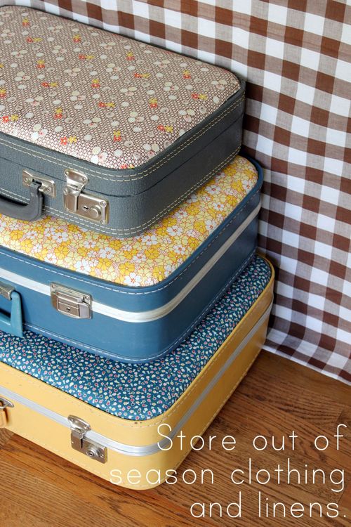 bon bon atelier Fabric covered suitcases