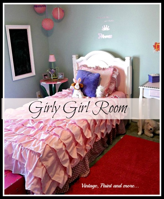 Vintage, Paint and more... cute girls room furnished with recycled/upcycled painted furniture and crafted decor items