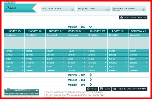 Printable meal plan calendar Printable meal plan calendar