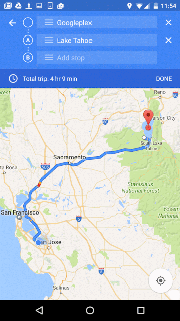 Ein Screenshot zeigt eine Routenführung bei Google Maps