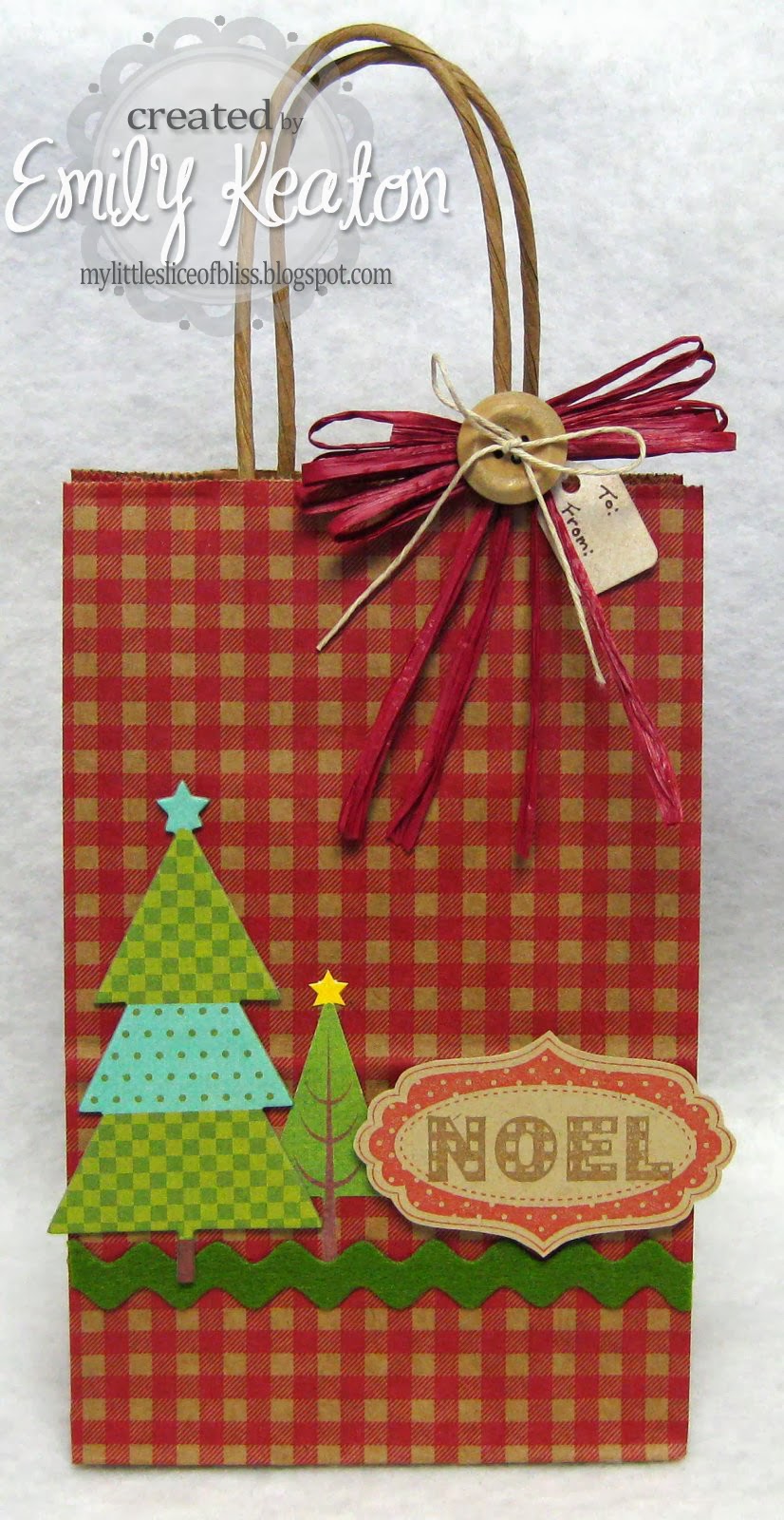 My Little Slice of Bliss Gingham Noel Gift Bag