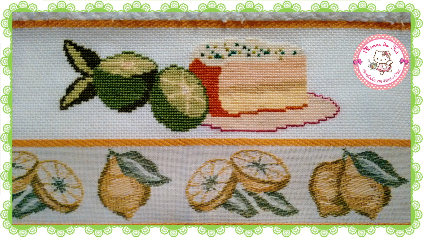 Bolo Em Ponto Cruz Mimos da Ká - Bordados em Ponto Cruz: 🍰 Pano de Copa b
ordado com Bolo