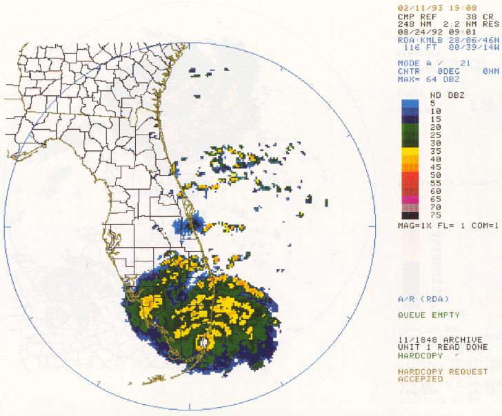 A Vagabond's Maps Doppler Radar Hurricane Andrew 1992