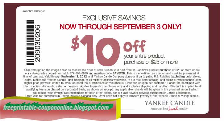 Yankee candle coupon codes november 2018