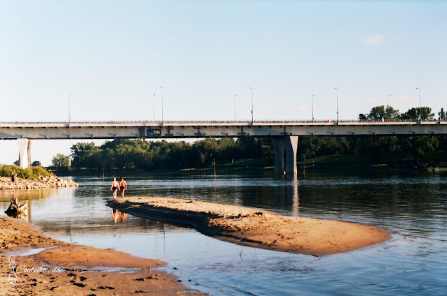 Warszawa analogowo plaża saska, saska kępa, wisła, warszawa, most