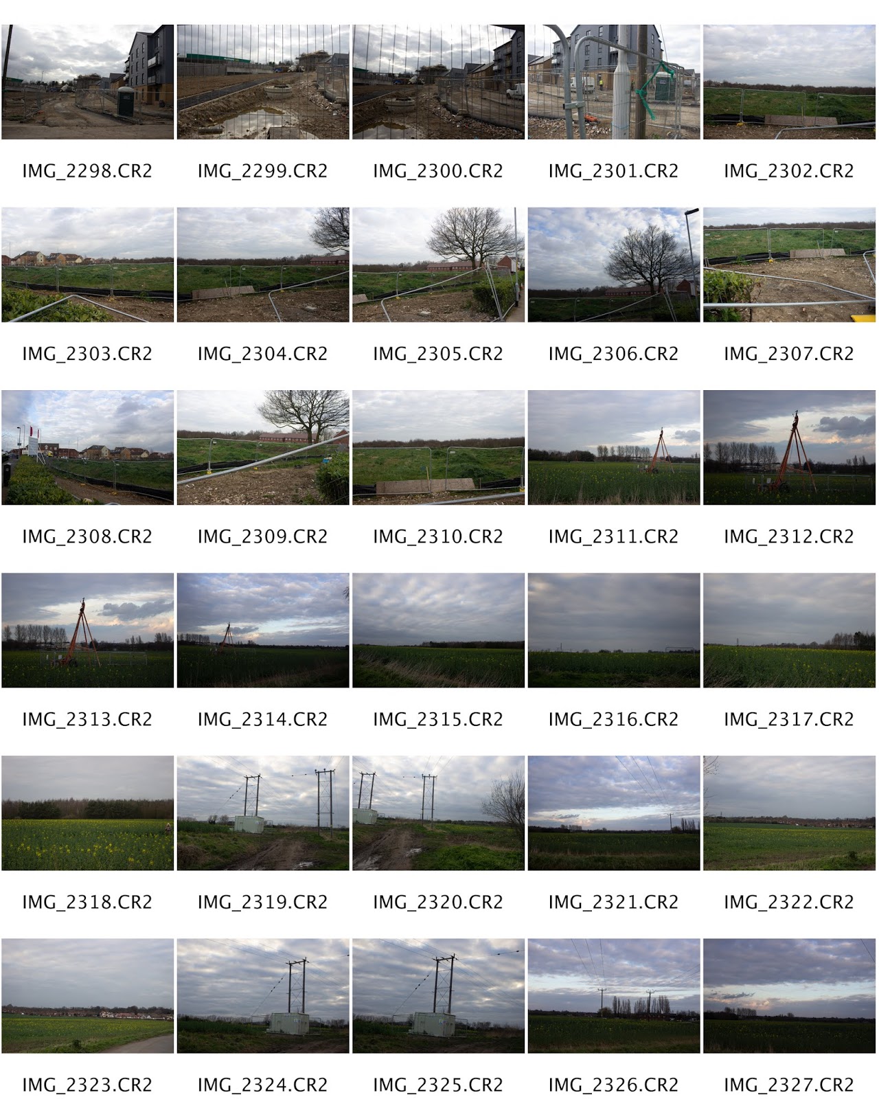 ALTERNATIVE PROCESSES AND DARKROOM PRACTICE First Photoshoot Contact Sheet (Digital)