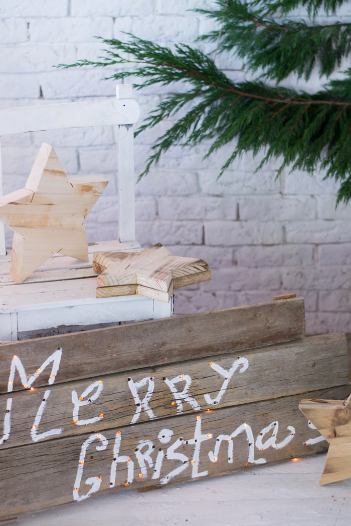 Cartel Madera Merry Christmas DIY con Gocco
