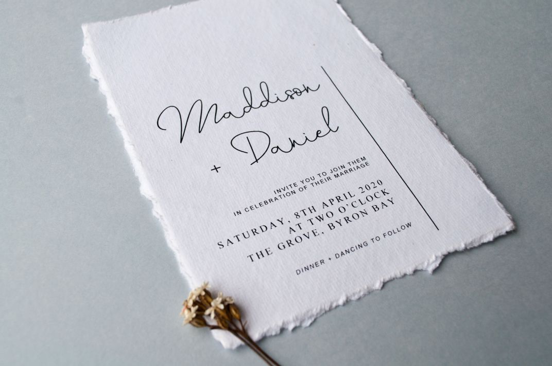 recycled paper wedding invitations melbourne stationery designer