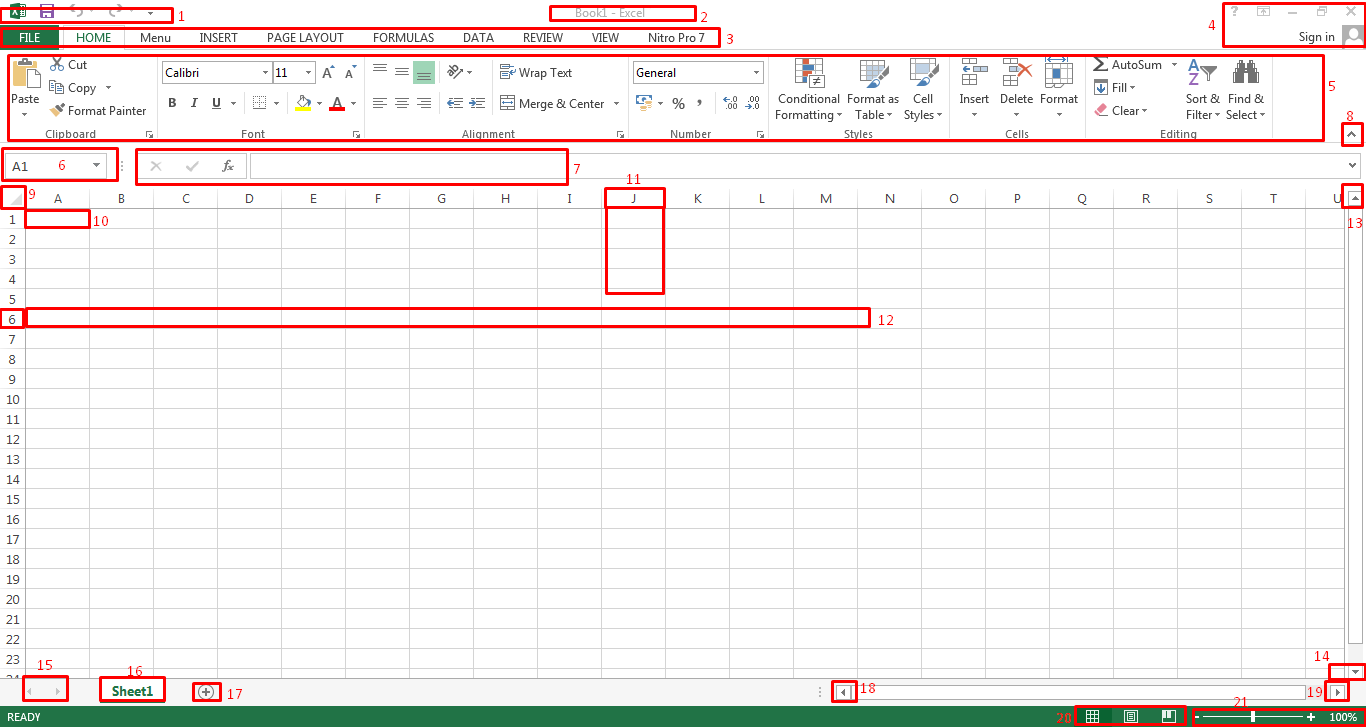 Mengenal Tampilan dan Fungsi Lembar Kerja Microsoft Excel 2013