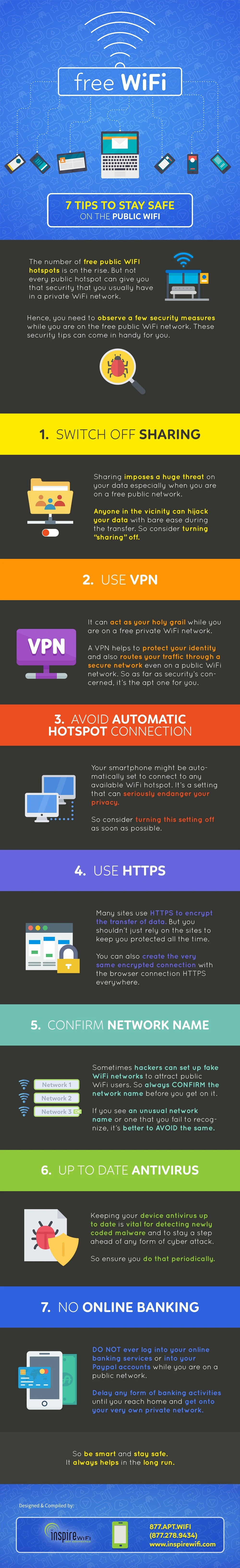 7 Tips to Stay Safe On Public WiFi - #infographic