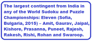 Team India names for World Sudoku and Puzzle Championship 2015