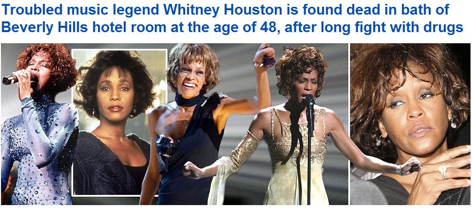 Death of an American icon: Troubled singer Whitney Houston is found dead in...