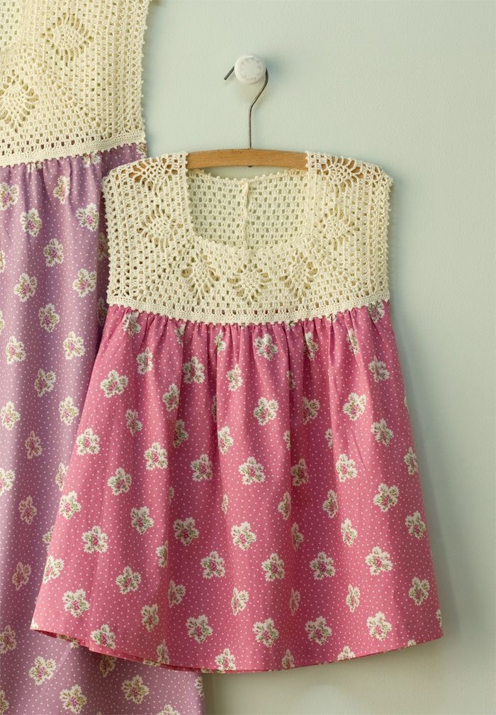 Tığ İşi Örgüden ve Kumaştan Bebek Elbiseleri SosyalHobi