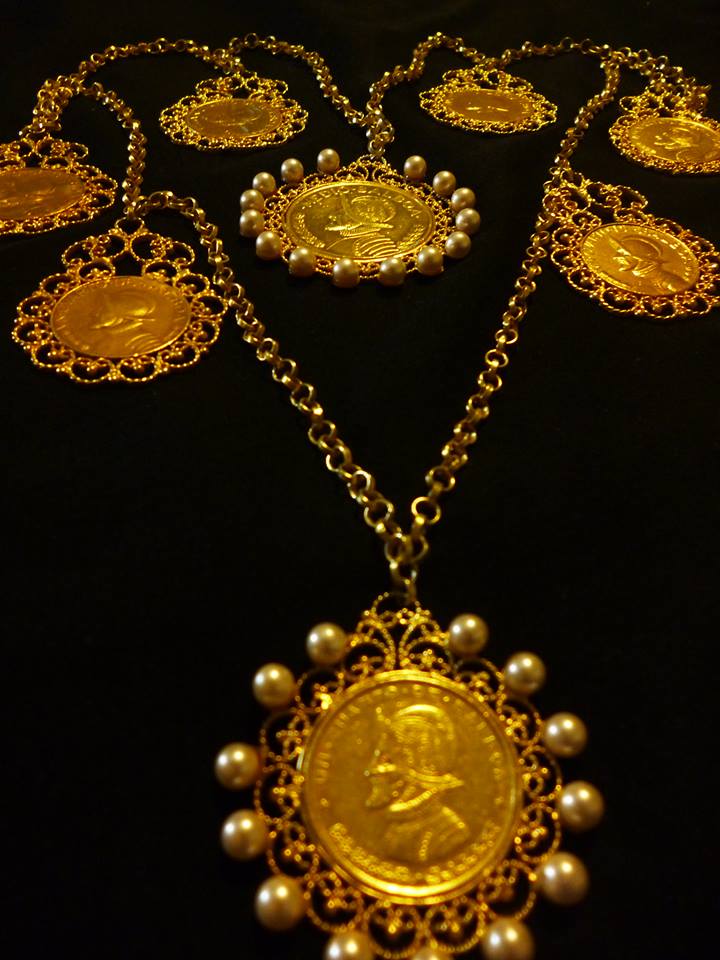 Joyas de la Pollera Panameña. CADENA MEDIA NARANJA Y/O CABESTRILLO