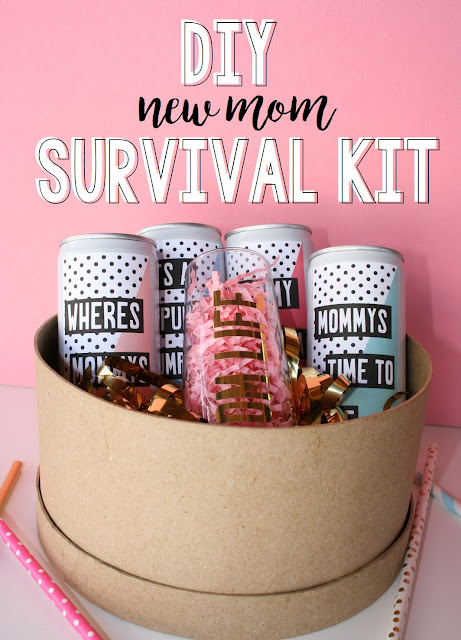Check out this adorable DIY New Mom Survival Kit!