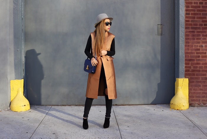 CMEO COllective classic act vest, hat attack wool hat, prada retro sunglasses, celine classic box bag, free people turtleneck top, unif ripped jeans, casadei ankle booties, chanel earrings, street style, nyc blogger, how to, fashion blog, fall fashion, shopbop friends and family sale