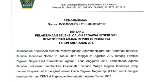 Kemenag Soal Dan Pendaftaran Cpns Kementerian Agama 2017 Job Fair Lowongan Kerja 2020 Lulusan Smk Lulusan Sma Smp
