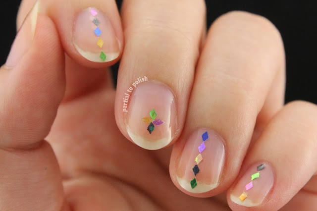 Negative Space (Naked) Holographic Diamond Glitter Nails