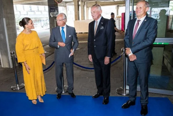 Crown Princess Victoria wore a new midi dress by Rodebjer. Princess Victoria wore Rodebjer roma dress at World Water Week