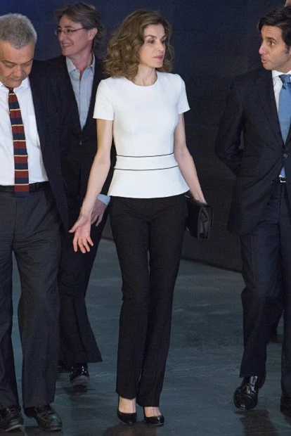 Cucareliquia clutch bag, Queen Letizia of Spain attends the presentation of Telefonica's Platform for the Television contents