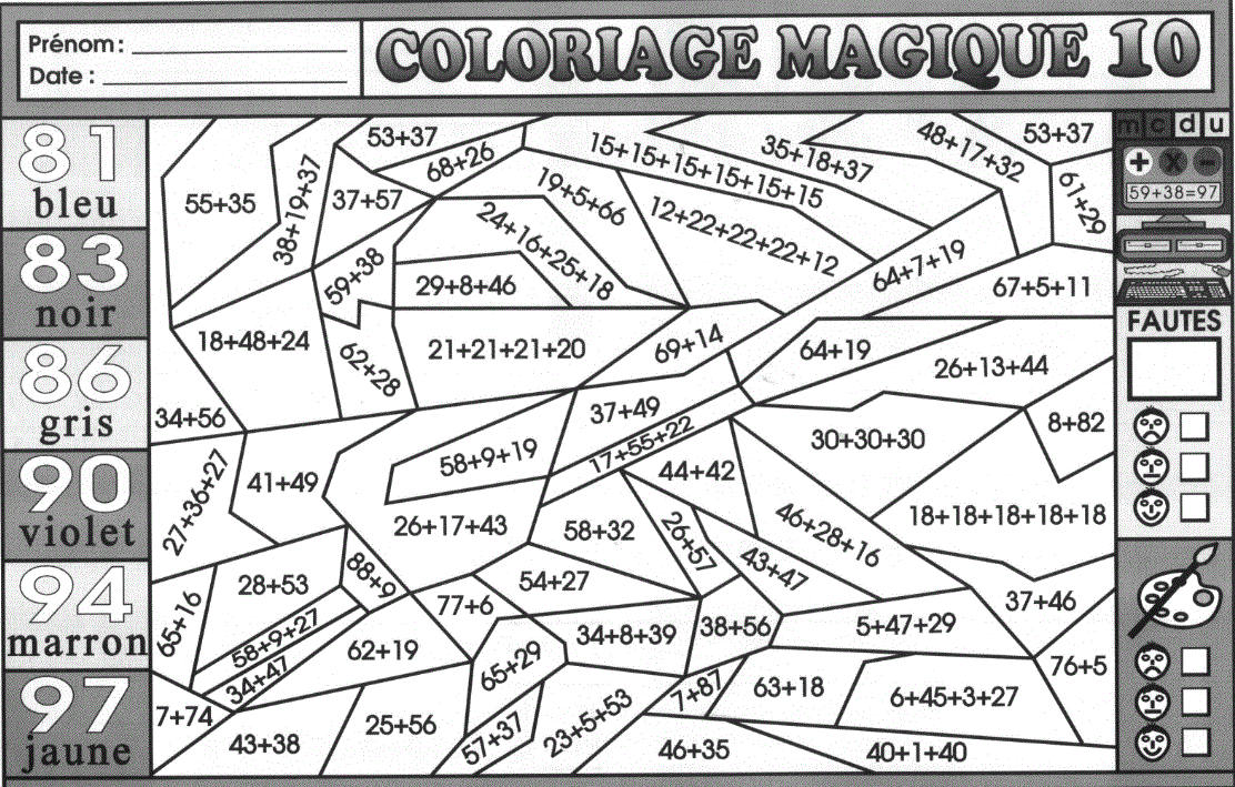 Coloriage à Imprimer Gratuit Coloriage Magique ce2 à imprimer