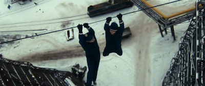 Russians hanging on a wire