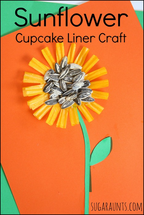 Sunflower craft for kids Use a cupcake liner to create a fall craft for kids.