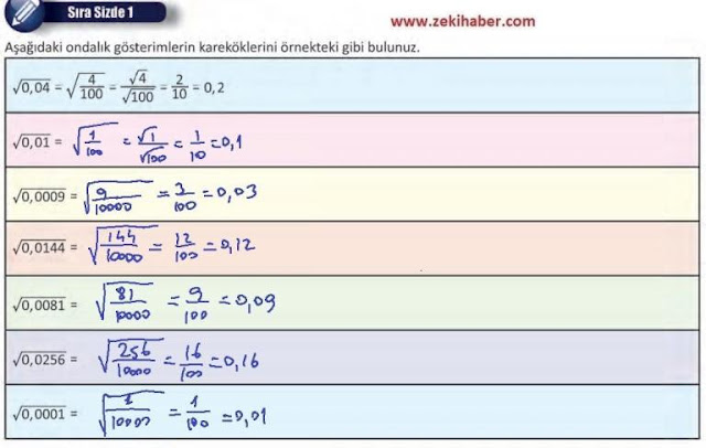 8. Sınıf MEB Yayınları Matematik 58. Sayfa Cevapları 2. Ünite
