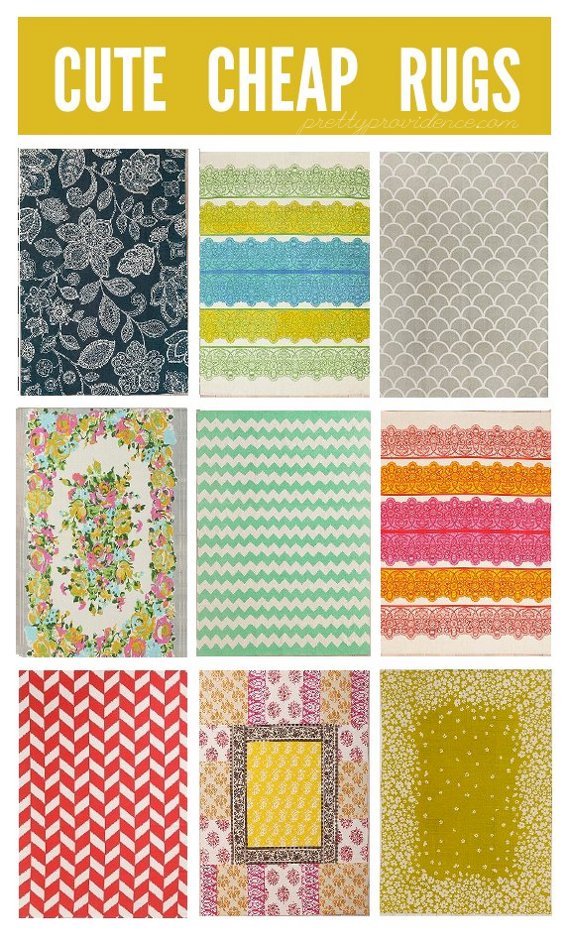 rugs that are cute and cheap enough for a small budget! all less than $100! at www.prettyprovidence.com
