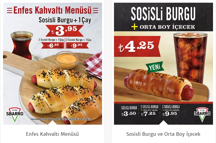 SBARRO PİZZA MENÜ FİYAT LİSTESİ VE KAMPANYALAR Mekan Arama Motoru