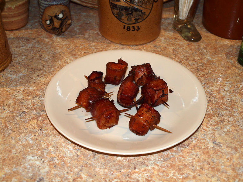 Pellet Smoker Cooking Bacon Wrapped Bacon, Ultimate Appetizer