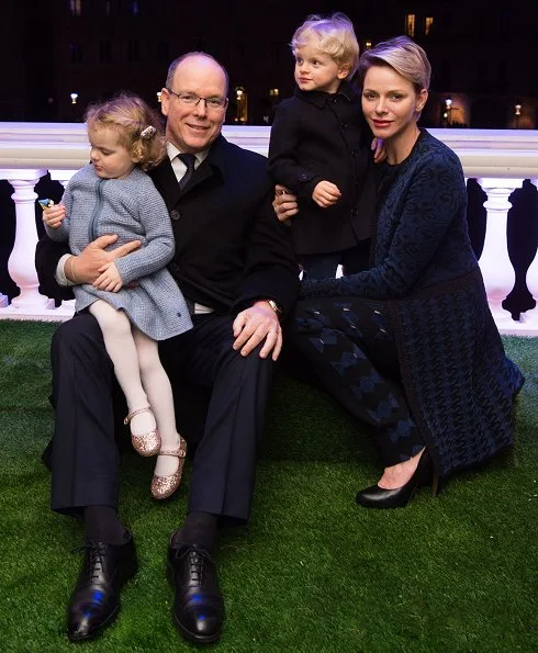 Prince Albert, Princess Charlène and their children Crown Prince Jacques and Princess Gabriela watched the traditional procession of the Dead Christ