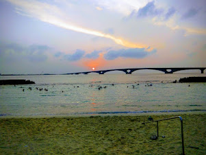 Sunrise viewed from "ARTIFICIAL BEACH" on East Coast of Male' City.