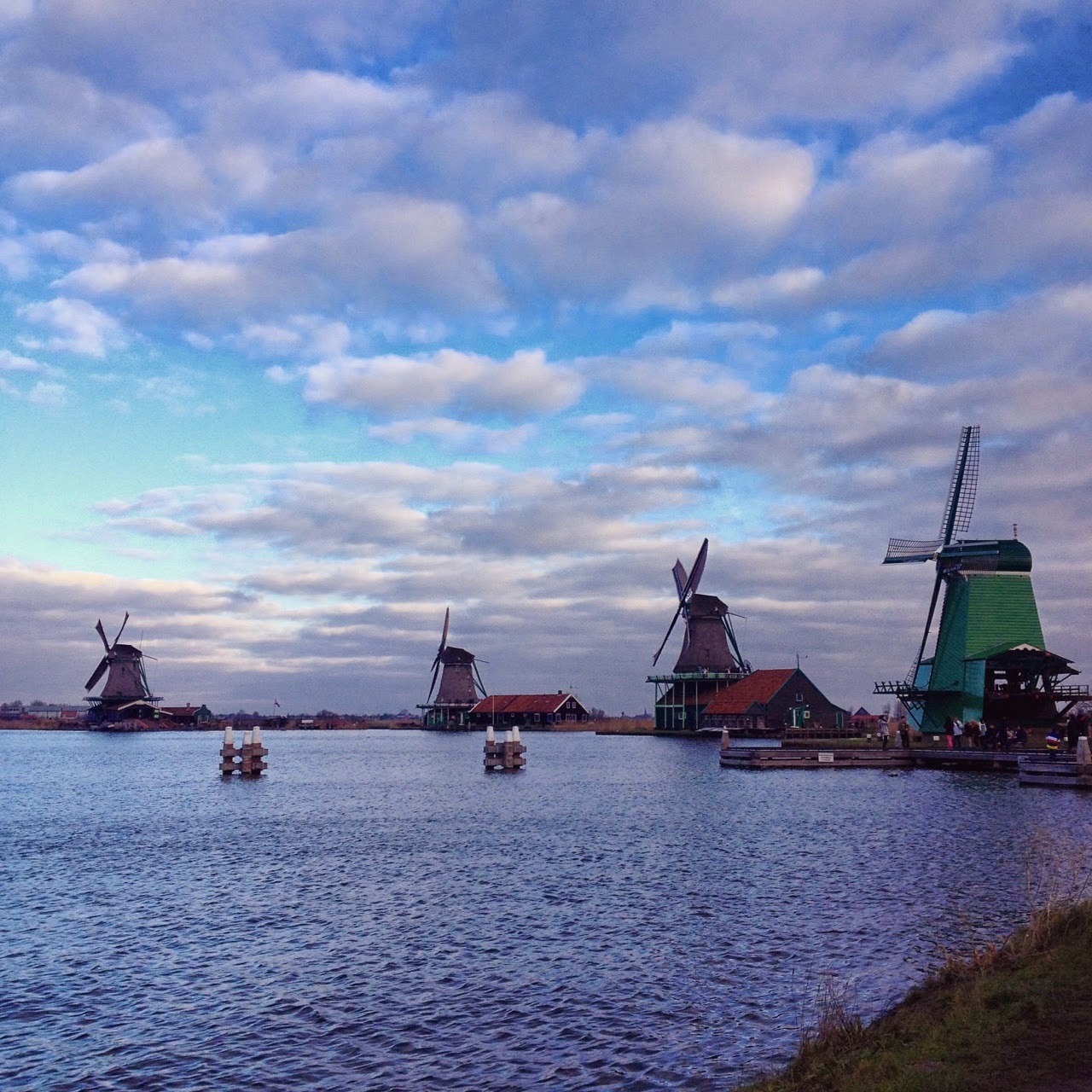 Windmills in Zaanse Schans, Amsterdam, Netherlands