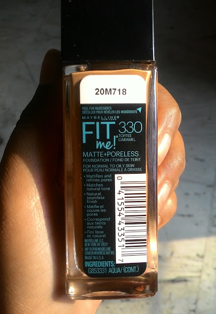  Maybelline Fit Me Matte + Poreless Foundation in 330 Toffee Caramel 
