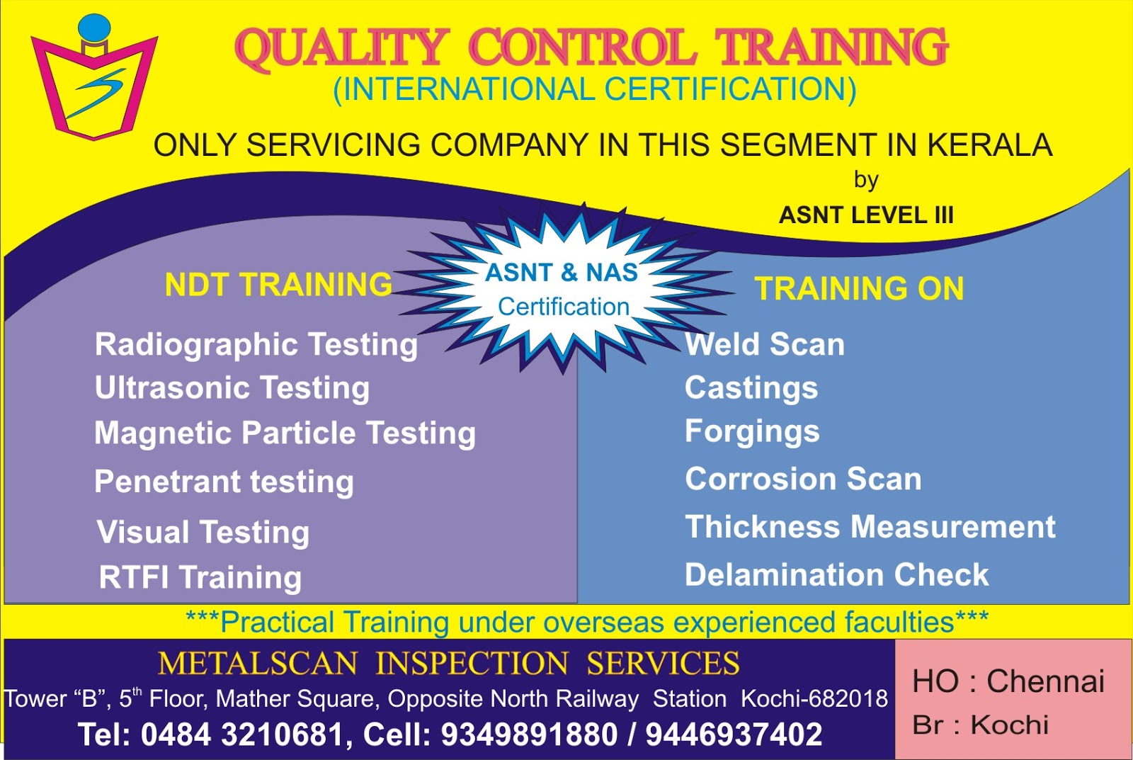 QA/QC TRAINING FOR MECHANICAL ENGINEERS AT KOCHIN, ERNAKULAM, KERALA