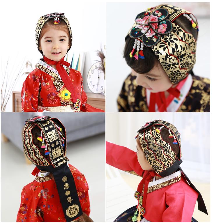 KZZANG Martial Arts Traditional Korean Hanbok Accessories Girl Cap