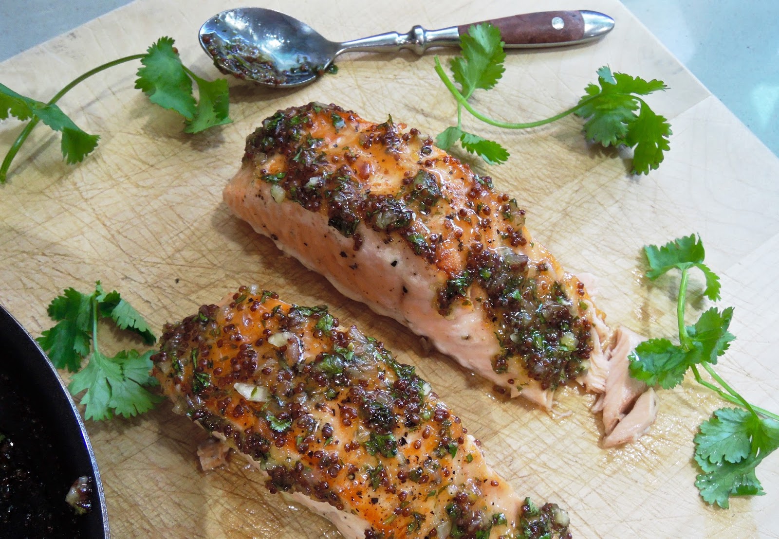The Briny Lemon PanRoasted Salmon with GrainyMustard Glaze