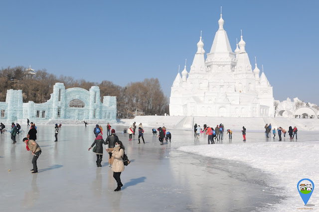 Fairytale Castle in Snow Sculpture at Harbin Snow Sculpture Art Expo in Heilongjiang province, China Fairytale Castle in Snow Sculpture at Harbin Snow Sculpture Art Expo in Heilongjiang province, China