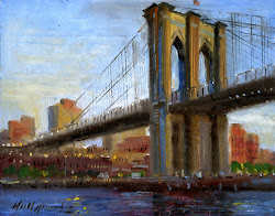 york bridge brooklyn paintings oil hall groat ii east river painting panel private bridges timonium collection abstract 8x10 nyc then