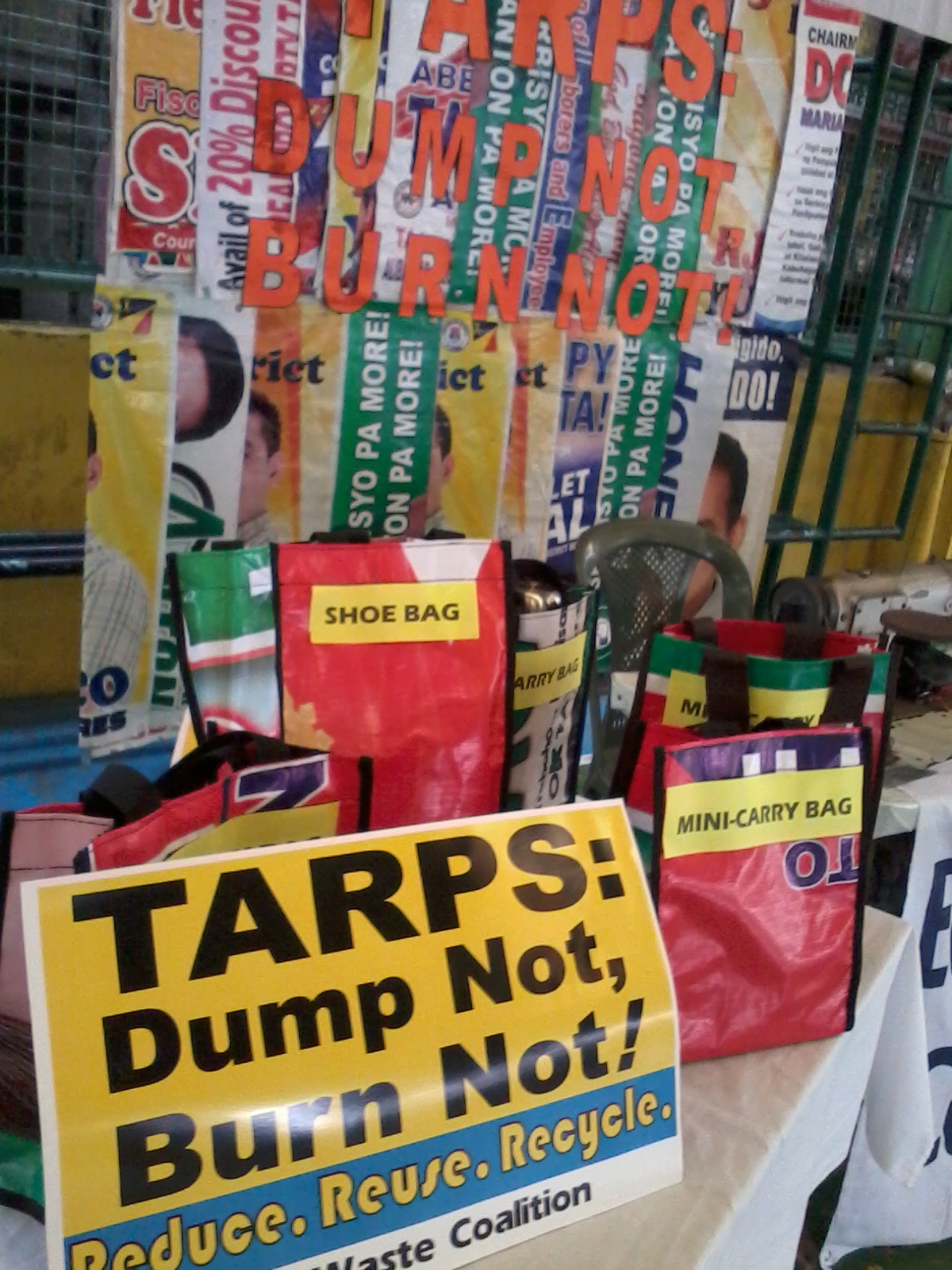 EcoWaste Coalition Shows Bags and Other Functional Items from