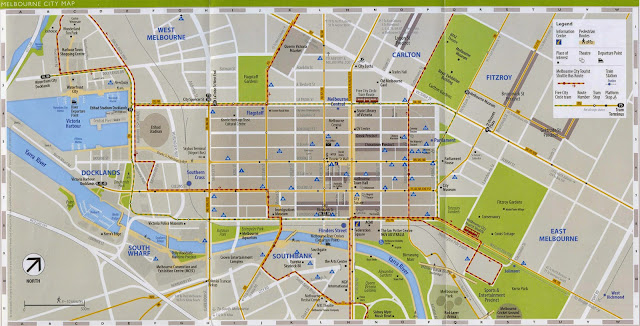 Mapa do centro de Melbourne