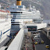 a port with ships and passenger movement