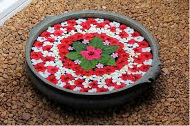 Flower Rangoli On Water Flower Rangoli On Water