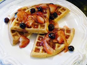 Multi-Grain Citrus Waffles are not only HEALTHIER for you, but taste sinfully good with the special berry topping! Slice of Southern