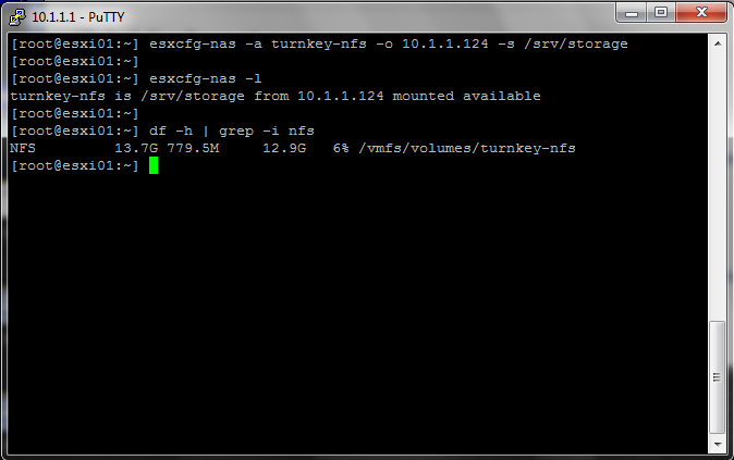 Just one more esxi-guy: Setting up an NFS server with Turnkey Linux