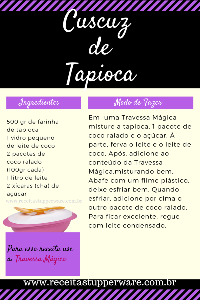 Bolo que não precisa assar cuscuz de tapioca