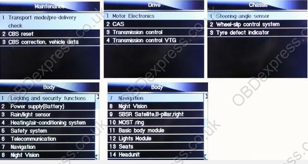 What can you do on BMW X5 with Foxwell NT520 (NT510)?