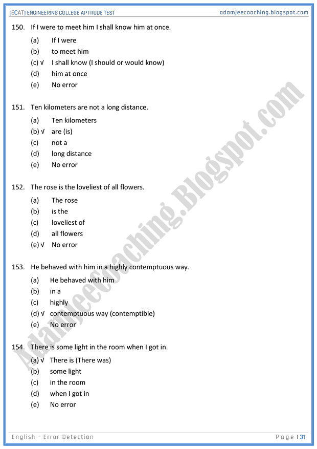 ecat-english-error-detection-mcqs-for-engineering-college-entry-test