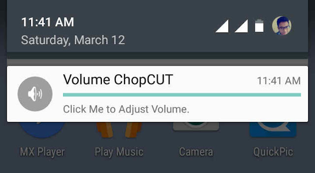 Controlling Volume with Voume Chopcut App